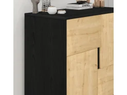 Armoire multifonction en bois "Darien" - 76.5 x 35 x 79.5 cm - Bois Noir