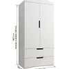 Armoire pour enfants "Classic" - 175,5 x 90 x 52 cm - Blanc