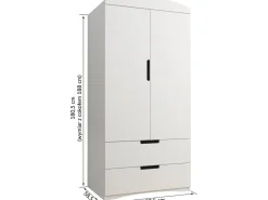 Armoire pour enfants "Classic" - 175,5 x 90 x 52 cm - Blanc