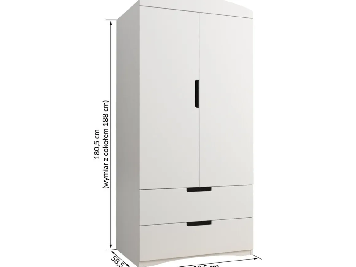 Armoire pour enfants "Classic" - 175,5 x 90 x 52 cm - Blanc