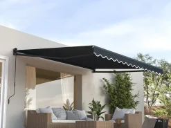 Auvent store banne rétractable en aluminium 2,5 x 3 m "Ombra 3" - Gris anthracite