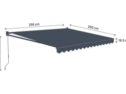 Auvent store banne rétractable en aluminium 2,5 x 3 m 