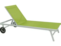 Bain de soleil Alu / Textilene "Bella" avec roues - Vert