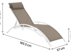 Bain de soleil en aluminium "Beauty" - Phoenix - Taupe - Lot de 2