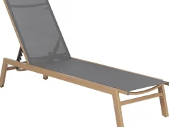 Bain de soleil en aluminium imitation bois  