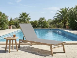 Bain de soleil en aluminium imitation bois  