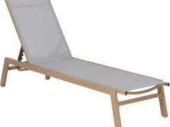 Bain de soleil en aluminium imitation bois  