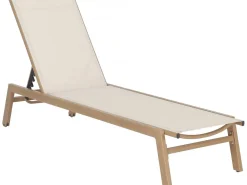 Bain de soleil en aluminium imitation bois  "Elysia" - Ecru