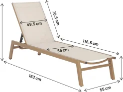 Bain de soleil en aluminium imitation bois  "Elysia" - Ecru
