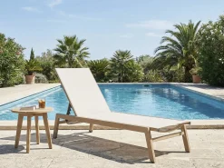 Bain de soleil en aluminium imitation bois  