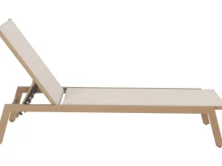 Bain de soleil en aluminium imitation bois  