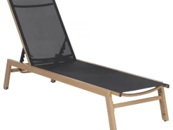 Bain de soleil en aluminium imitation bois  