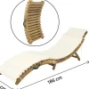 Bain de soleil en bois avec coussins inclus "Jakarta" - Beige