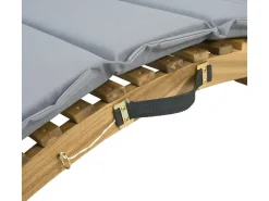Bain de soleil en bois avec coussins inclus "Jakarta" - Gris