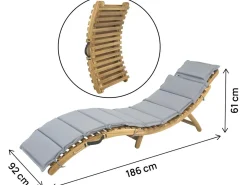Bain de soleil en bois avec coussins inclus 