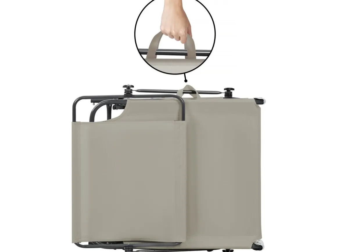 Bain de soleil pliable "Lazy" - Avec pare soleil - Taupe