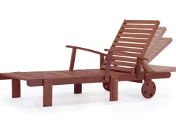 Bain de soleil pliant en bois exotique "Tokyo" - Mahogany- Marron acajou