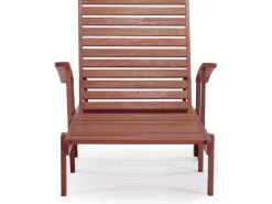 Bain de soleil pliant en bois exotique "Tokyo" - Mahogany- Marron acajou