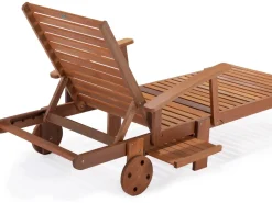 Bain de soleil pliant en bois exotique 
