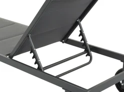 Bain de soleil textilène matelassé et aluminium "Bella" - Phoenix - Gris foncé