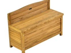 Banc coffre de jardin en bois "Ben" - 90 x 33 x 60 cm - Marron