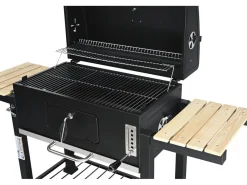 Barbecue charbon avec tablettes latérales et grilles réglables
