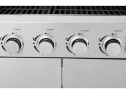 Barbecue gaz en inox avec 5 brûleurs dont 1 latéral 