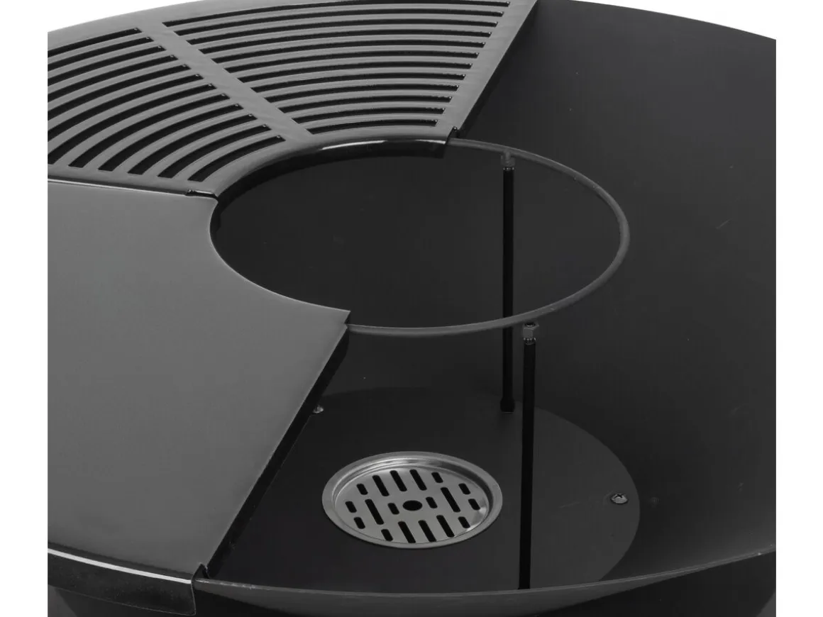 Barbecue plancha brasero à charbon et bois "Cesar premium" - Ø 81 cm - Noir