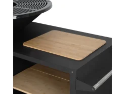 Barbecue plancha brasero à charbon et bois "Maréchal" - Ø 81 cm - Noir
