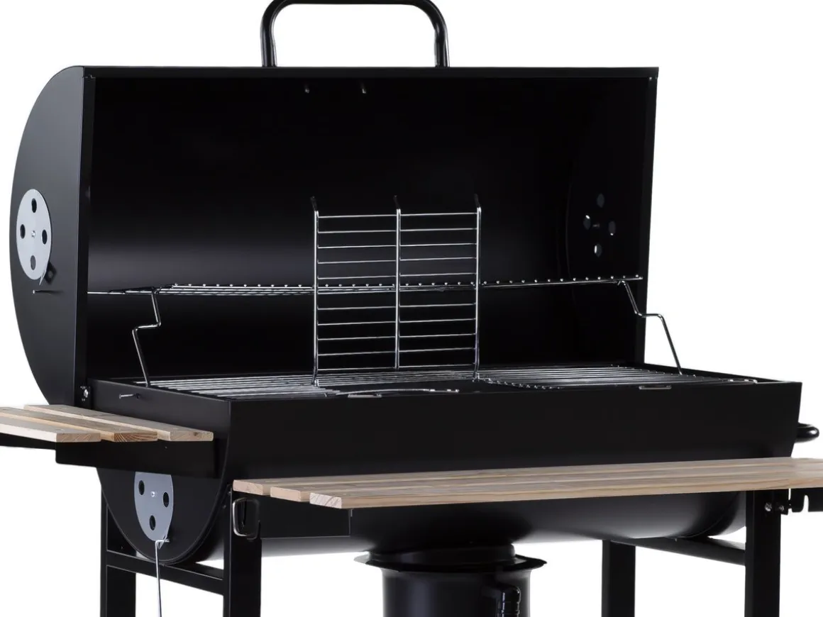 Barbecue XXL charbon de bois "King" - 95 x 63 x 105 cm - Noir