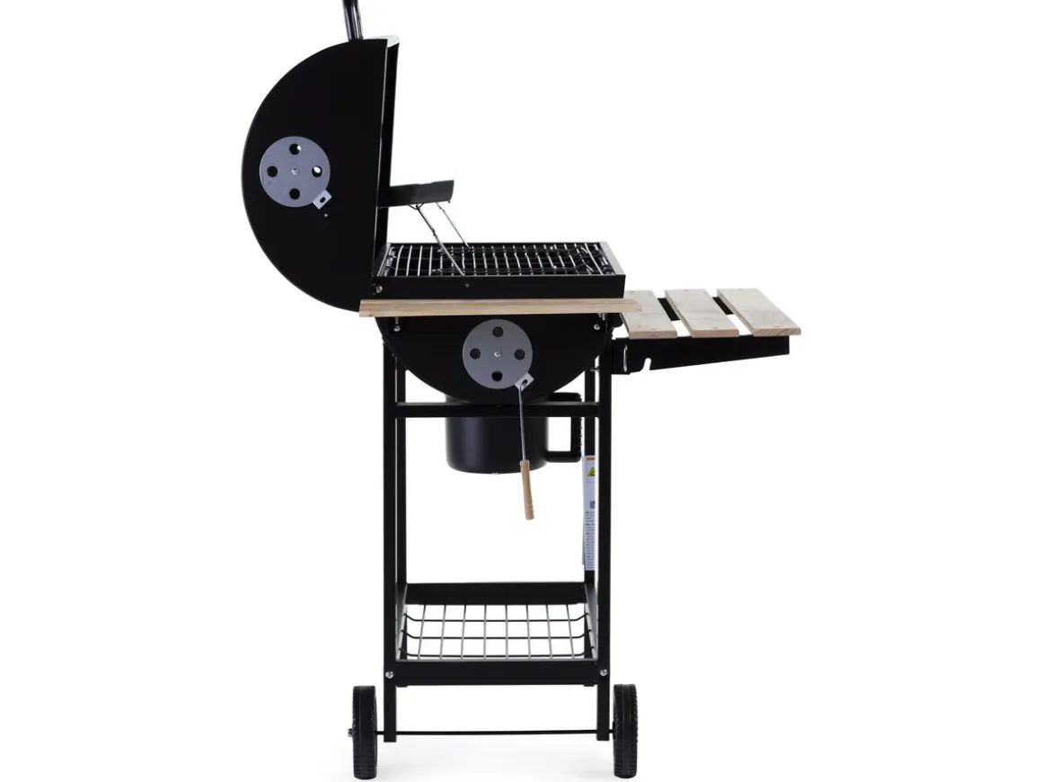 Barbecue XXL charbon de bois "King" - 95 x 63 x 105 cm - Noir