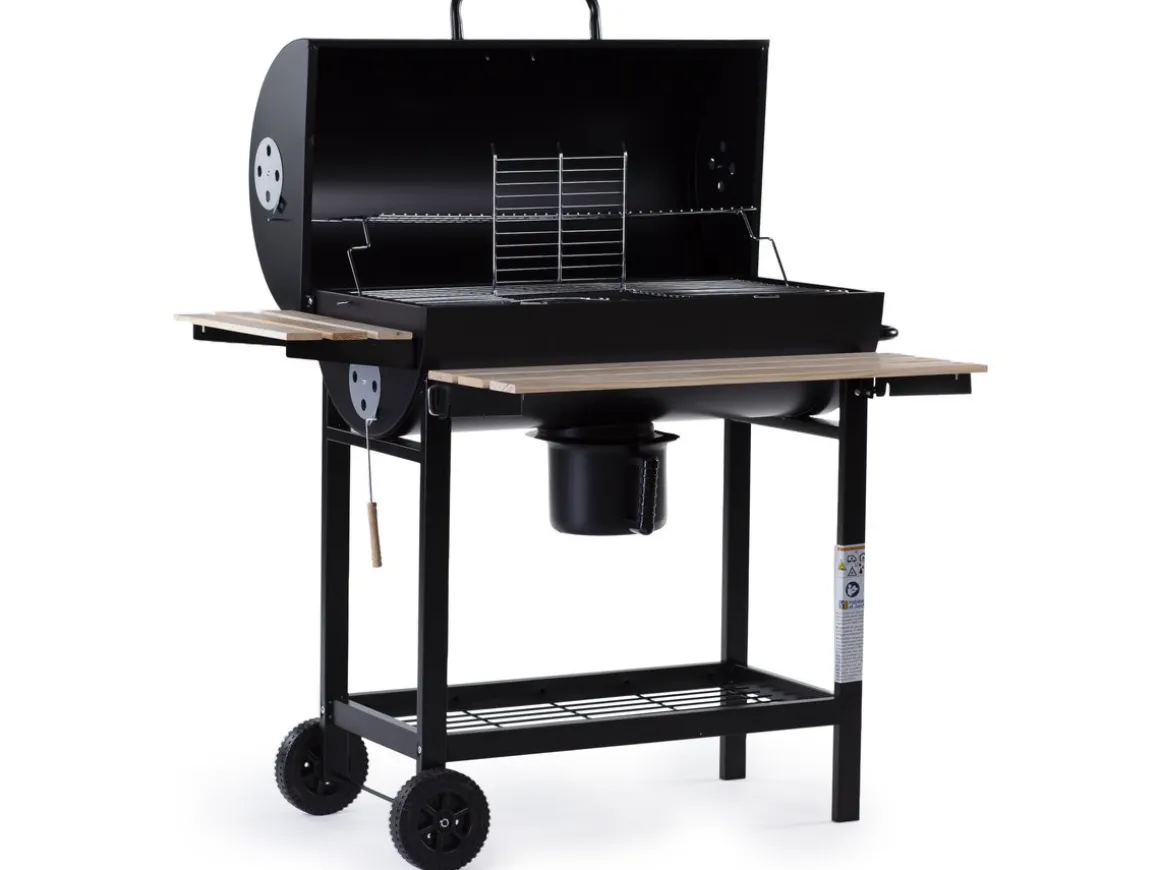 Barbecue XXL charbon de bois "King" - 95 x 63 x 105 cm - Noir