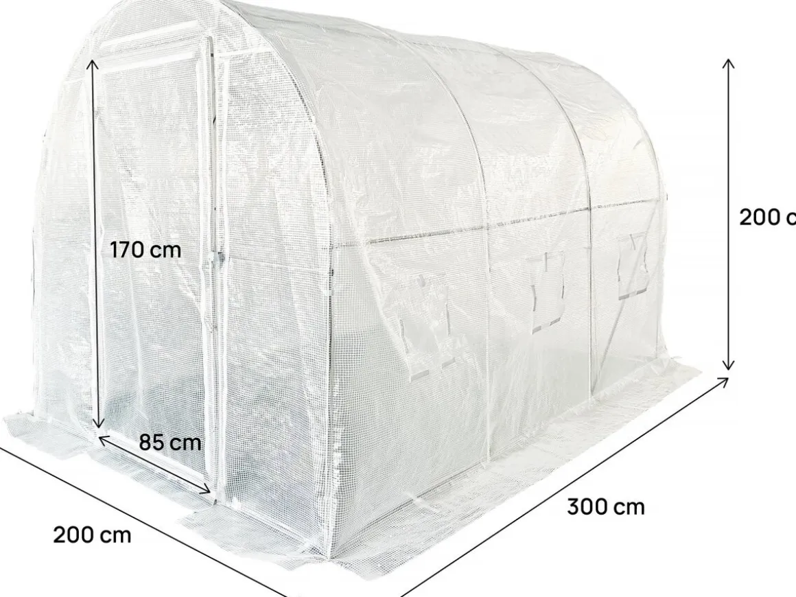 Bâche pour serre tunnel de jardin "Mimosa" - 6 m² - 180g - Blanc