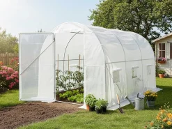 Bâche pour serre tunnel de jardin "Mimosa" - 6 m² - 180g - Blanc
