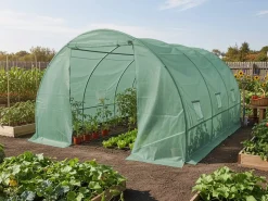 Bâche pour serre tunnel de jardin "Lys" - 12 m² - 130g - Vert
