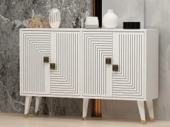 Buffet en bois "Ahart" - 120 x 30 x 80 cm - Blanc