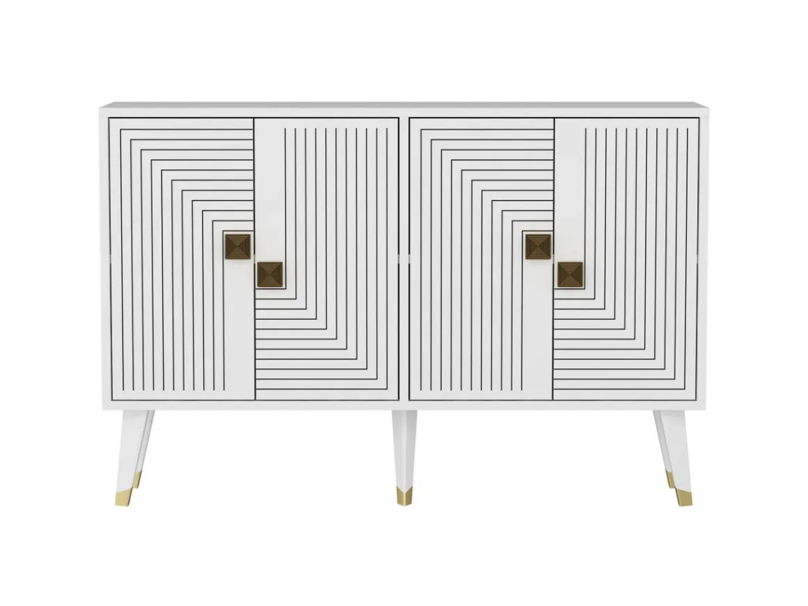 Buffet en bois "Ahart" - 120 x 30 x 80 cm - Blanc