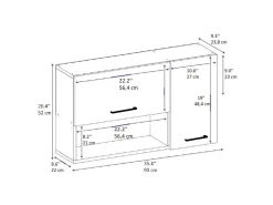 Buffet en bois "Akasya" - 90 x 24 x 52 cm - Blanc