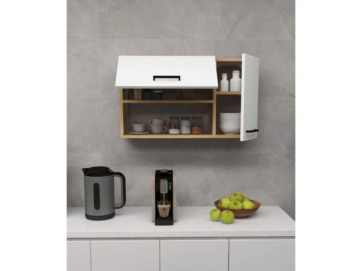 Buffet en bois "Akasya" - 90 x 24 x 52 cm - Blanc