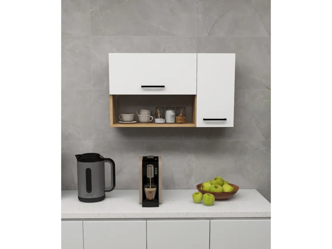 Buffet en bois "Akasya" - 90 x 24 x 52 cm - Blanc