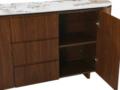 Buffet en bois avec plateau en céramique 