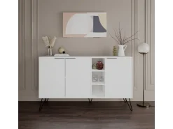 Buffet en bois "Clara" - 142 x 35 x 83 cm - Blanc