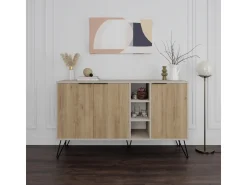 Buffet en bois "Clara" - 142 x 36 x 83 cm - Grès