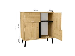 Buffet en bois "Darien" - 76 x 35 x 79 cm - Beige