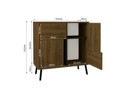 Buffet en bois "Darien" - 76 x 35 x 79 cm - Marron