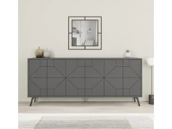Buffet en bois "Dune" - 183 x 35 x 77 cm - Anthracite