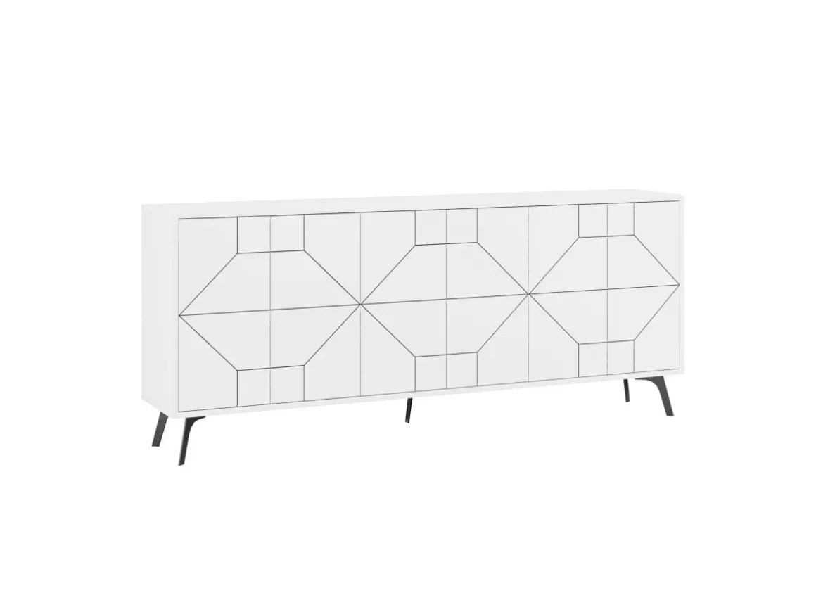 Buffet en bois "Dune" - 184 x 35 x 77 cm - Blanc