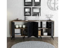 Buffet en bois "Elite" - 180 x 45 x 80 cm - Noir