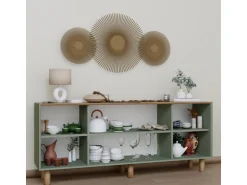 Buffet en bois et cannage