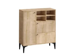 Buffet en bois "Ewa" - 100 x 35 x 125 cm - Chêne Saphir
